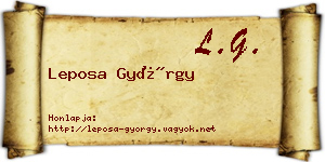 Leposa György névjegykártya